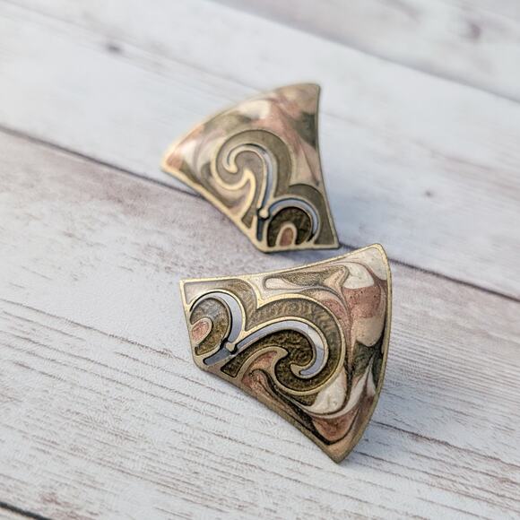 Vintage Stud Earrings Stunning Statement Earrings Very Unusual Large - Picture 1 of 5